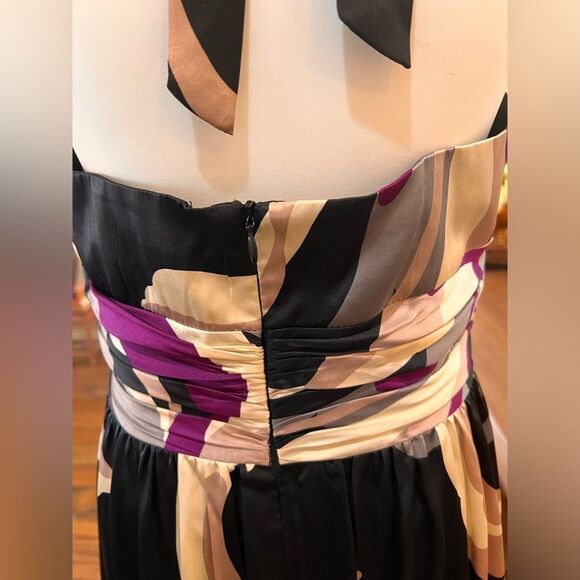 Trina Turk Silk Halter Maxi Dress 8 Multicolor Abstract Print Nordstrom NWT - Picture 9 of 14